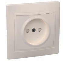 КВАРТА кремовый Розетка 1-местная б/з со шторками 10А РСш10-2-ККм  ERK10-K33-10-DM  IEK