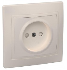 КВАРТА кремовый Розетка 1-местная б/з со шторками 10А РСш10-2-ККм  ERK10-K33-10-DM  IEK