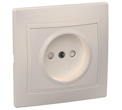 КВАРТА кремовый Розетка 1-местная б/з со шторками 10А РСш10-2-ККм  ERK10-K33-10-DM  IEK