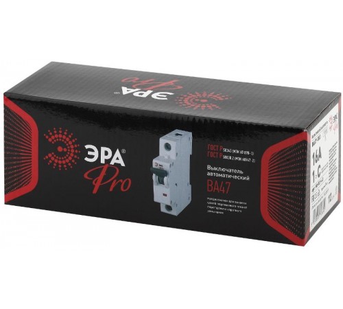 Выключатель автоматический однополюсный NO-901-43 ВА47-100 1P 16А 6кА характеристика C Pro  Б0031813  ЭРА