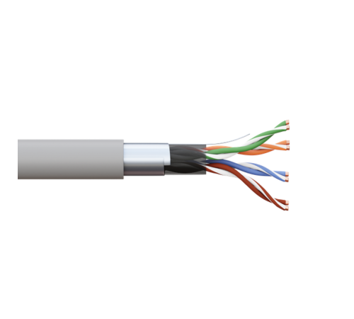 Кабель витая пара TERACOM PRO Cat.5E F/UTP 4 п. solid 24AWG LSZH нг(А)-HF сер. (305м)TRP-5EFTP-04LSH-GY-IN3EKF