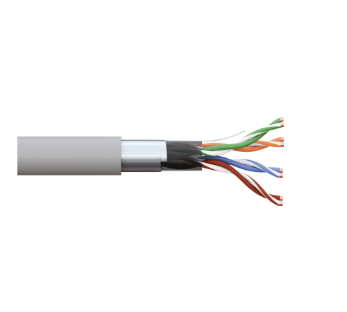 Кабель витая пара TERACOM PRO Cat.5E F/UTP 4 пары solid 24AWG цвет серый упак. 305м  TRP-5EFTP-04PVC-GY-IN3  EKF