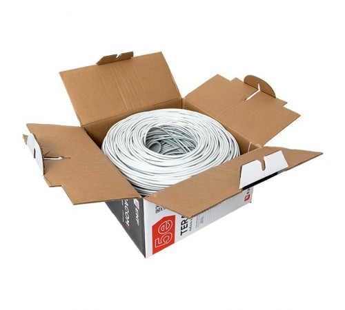 Кабель витая пара TERACOM PRO Cat.5E F/UTP 4 пары solid 24AWG цвет серый упак. 305м  TRP-5EFTP-04PVC-GY-IN3  EKF