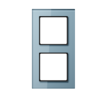 Рамка для вертикальной и горизонтальной установки, 2 поста; стекло; серо-голубой; A CREATION  AC582GLBLGR  Jung