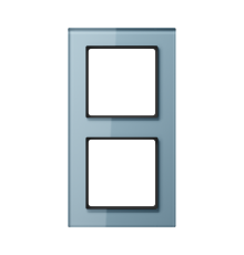 Рамка для вертикальной и горизонтальной установки, 2 поста; стекло; серо-голубой; A CREATION  AC582GLBLGR  Jung