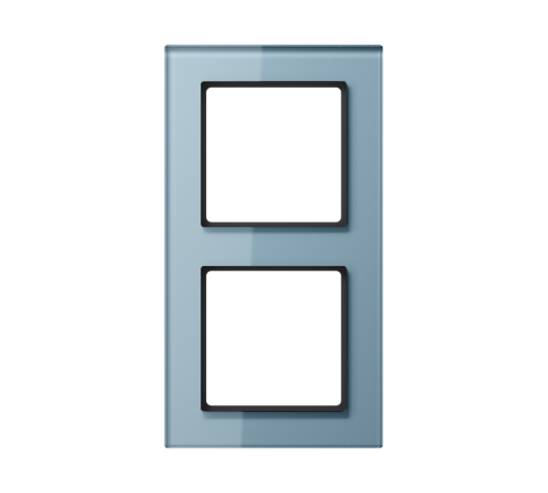 Рамка для вертикальной и горизонтальной установки, 2 поста; стекло; серо-голубой; A CREATION  AC582GLBLGR  Jung
