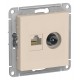 AtlasDesign Бежевый Розетка 2-ая комп+TV, RJ45+TV, кат.5E, механизм  ATN000289  SE