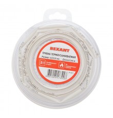 Трубка термоусаживаемая 4,0/2,0 мм белая, ролик 2,44 м  29-0011  REXANT