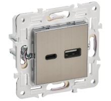 SKANDY Розетка USB A+C 18Вт SK-R13N никель  SK-U22-018-K50  IEK