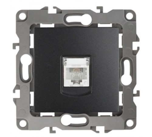 Розетка телефонная 12-3105-05 RJ11,  антрацит  Б0014715  ЭРА