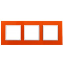 14-5103-22 Рамка на 3 поста, стекло, Эра Elegance, оранжевый+бел  Б0034513  ЭРА