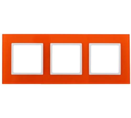 14-5103-22 Рамка на 3 поста, стекло, Эра Elegance, оранжевый+бел  Б0034513  ЭРА