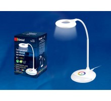 Светильник настольный TLD-535 White/LED/250Lm/5500K/Dimmer с ночником RGB 4W акк 1800mAh сенсор Белый  UL-00001496  Uniel