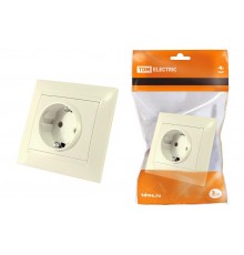 Розетка 2П+З 16А 250В с защ. шт. сл. кость "Лама"   SQ1815-0111  TDM