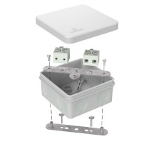 Коробка огнестойкая для о/п двухкомпонентная 60-0210-FR6.0-4 Е15-Е120 RAL7035 80х80х40 серая  60-0210-7035-FR6.0-4  Промрукав