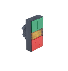 Головка двойной кнопки прозрачная, красный/зеленый, пласт. MTB2-EW84  43238  ОВЕН