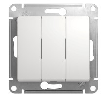 Glossa Белый Выключатель 3-клавишный, сх.3, 10АХ  GSL000131  SE