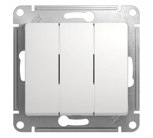 Glossa Белый Выключатель 3-клавишный, сх.3, 10АХ  GSL000131  SE
