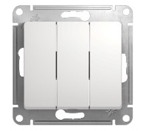 Glossa Белый Выключатель 3-клавишный, сх.3, 10АХ  GSL000131  SE