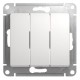Glossa Белый Выключатель 3-клавишный, сх.3, 10АХ  GSL000131  SE