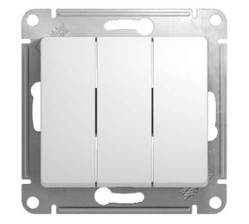 Glossa Белый Выключатель 3-клавишный, сх.3, 10АХ  GSL000131  SE