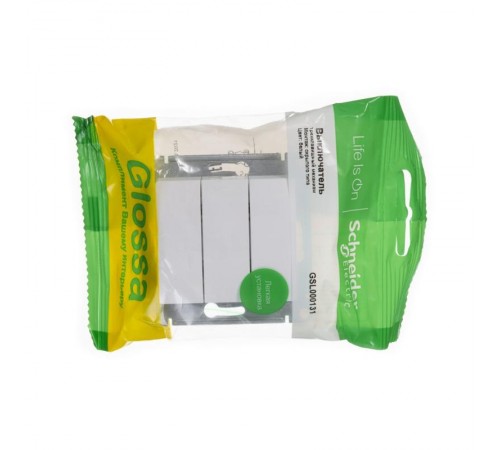 Glossa Белый Выключатель 3-клавишный, сх.3, 10АХ  GSL000131  SE