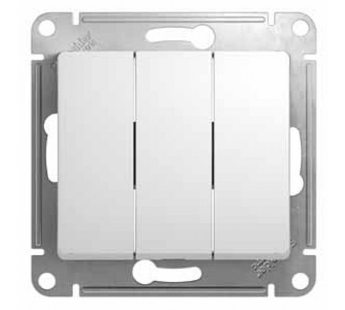 Glossa Белый Выключатель 3-клавишный, сх.3, 10АХ  GSL000131  SE