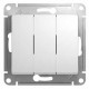 Glossa Белый Выключатель 3-клавишный, сх.3, 10АХ  GSL000131  SE