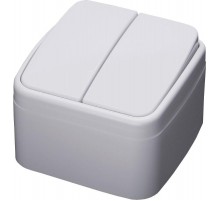 PSW10-42-20 Выключатель открытой установки 2-клавишный, 250В, 10А, серия Basic, белый  39032  STEKKER