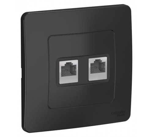 Blanca Антрацит С/У Розетка 2-ая КОМП/ТЛФ, RJ45+RJ11  BLNIS045116  SE