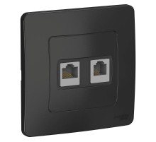 Blanca Антрацит С/У Розетка 2-ая КОМП/ТЛФ, RJ45+RJ11  BLNIS045116  SE