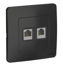 Blanca Антрацит С/У Розетка 2-ая КОМП/ТЛФ, RJ45+RJ11  BLNIS045116  SE
