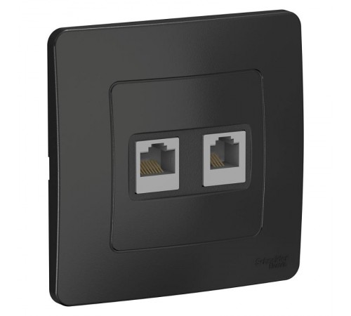 Blanca Антрацит С/У Розетка 2-ая КОМП/ТЛФ, RJ45+RJ11  BLNIS045116  SE