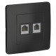 Blanca Антрацит С/У Розетка 2-ая КОМП/ТЛФ, RJ45+RJ11  BLNIS045116  SE
