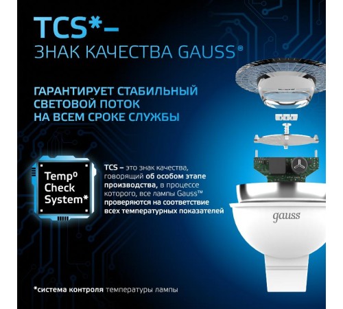 Лампа светодиодная MR16 12V 5W 530lm 6500K GU5.3 LED 1/10/100  201505305  Gauss