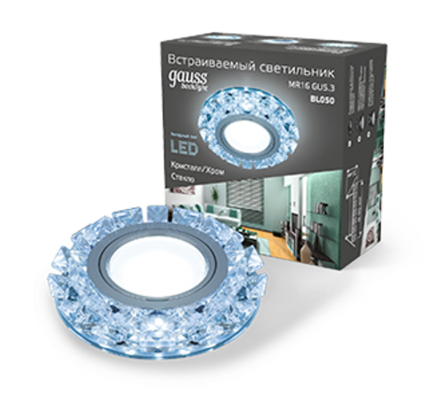 Светильник точечный встраиваемый Backlight BL050 Кругл. Кристалл/Хром, Gu5.3, LED 4100K  BL050  Gauss