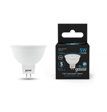 Лампа светодиодная MR16 12V 5W 530lm 6500K GU5.3 LED 1/10/100  201505305  Gauss