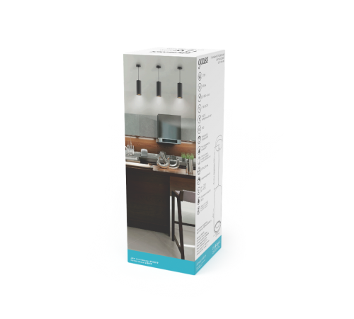 Светильник светодиодный накладной/подвесной HD035 12W (черный/золото) 4100K 79*200мм 1/10  HD035  Gauss