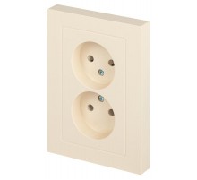 Розетка Intro Accent 6-204-02 2х2P, 16А-250В, IP20, СУ, AL/CU, слоновая кость   Б0063474  Intro