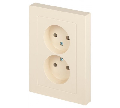 Розетка Intro Accent 6-204-02 2х2P, 16А-250В, IP20, СУ, AL/CU, слоновая кость   Б0063474  Intro