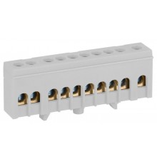 Шина  NO-224-107 L фаза в изолированном корпусе на DIN-рейку ШНИ-6х9-10-Д cерый  Б0062895  ЭРА