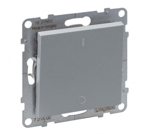 SUNO Выключатель двухполюсный 16АХ 250В. Винтовые зажимы. Цвет "Алюминий"  721302  Legrand