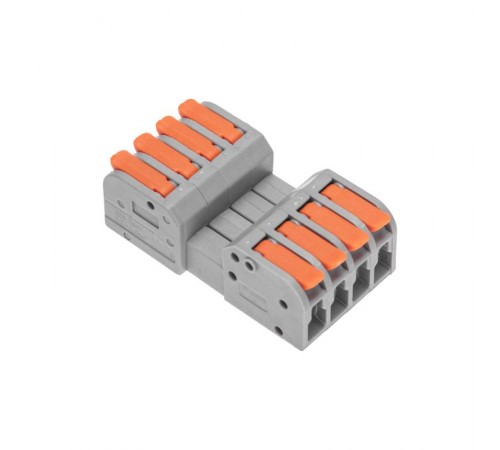 Клемма СМК 222-424R проходная разъемная 4 полюса серая 0,2-2,5/4мм (20 шт/уп)  07-5264  REXANT