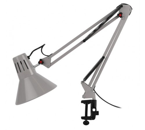 Светильник настольный N-121-E27-40W-GY Е27 на струбцине серый  Б0052758  ЭРА