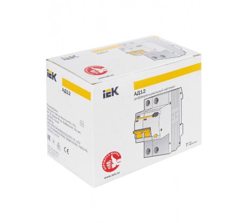 Выключатель автоматический дифференциального тока АД12 2п 25А C 100мА тип AC (3 мод)  MAD10-2-025-C-100  IEK
