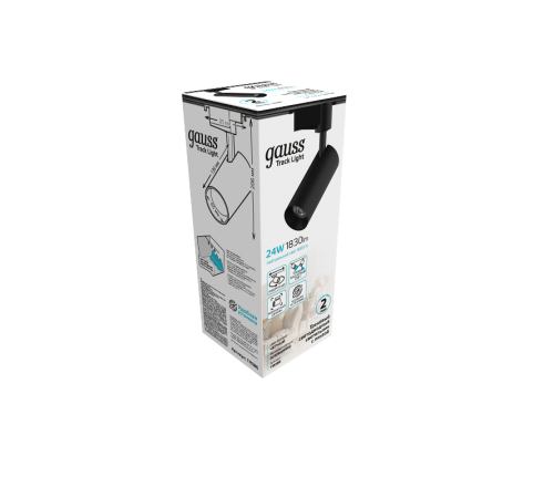 Светильник светодиодный трековый цилиндр 24W 1830lm 4000K 180-220V IP20 65*206мм черный линза 36  TR086  Gauss