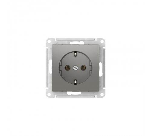 AtlasDesign Сталь Розетка с заземлением, 16А, механизм, быстрозажимные клеммы  ATN000943S  SE