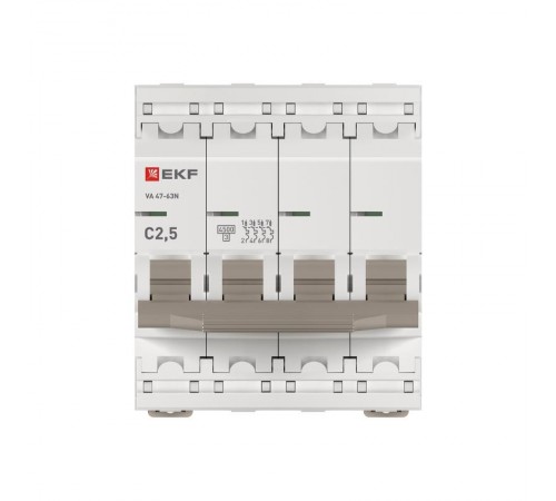 Выключатель автоматический ВА 47-63N 4P 2,5А (C) 4,5 кА PROXIMA M63442T5CEKF