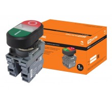 Кнопка двойная MPD2-11С (зеленая/красная) (LED) в сборе d22мм/220В (I/O)  линза прозрачная  SQ0747-0049  TDM