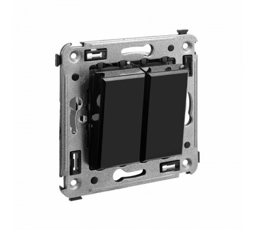 Инвертор двухклавишный в стену, "Avanti", "Черный квадрат"  4402124  DKC